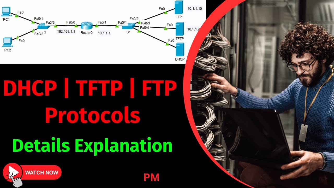 DHCP | TFTP | FTP Protocol Configurations in Packet Tracer | Application Layer Protocols #dhcp