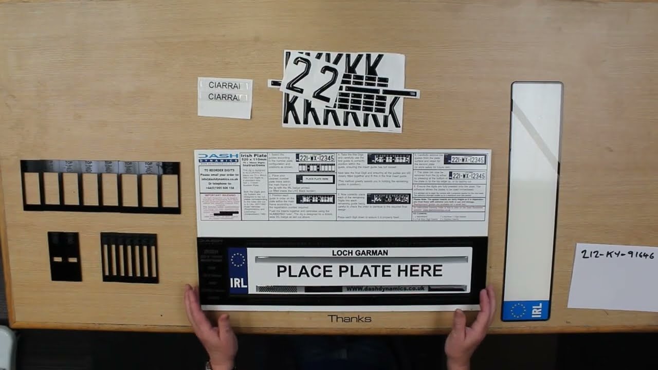 Dash Dynamics Standard Irish Number Plate Jig