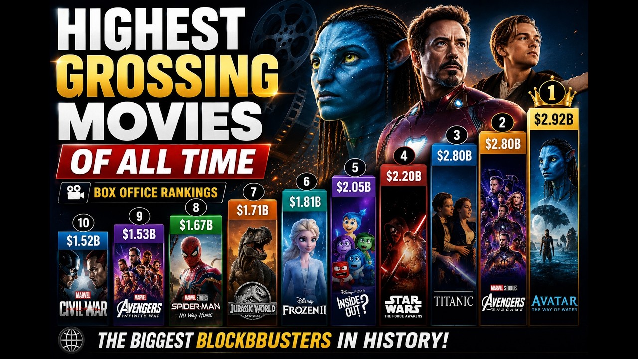 Highest Grossing Movies of All Time 🎬💰 | Box Office Rankings (1975-2026)