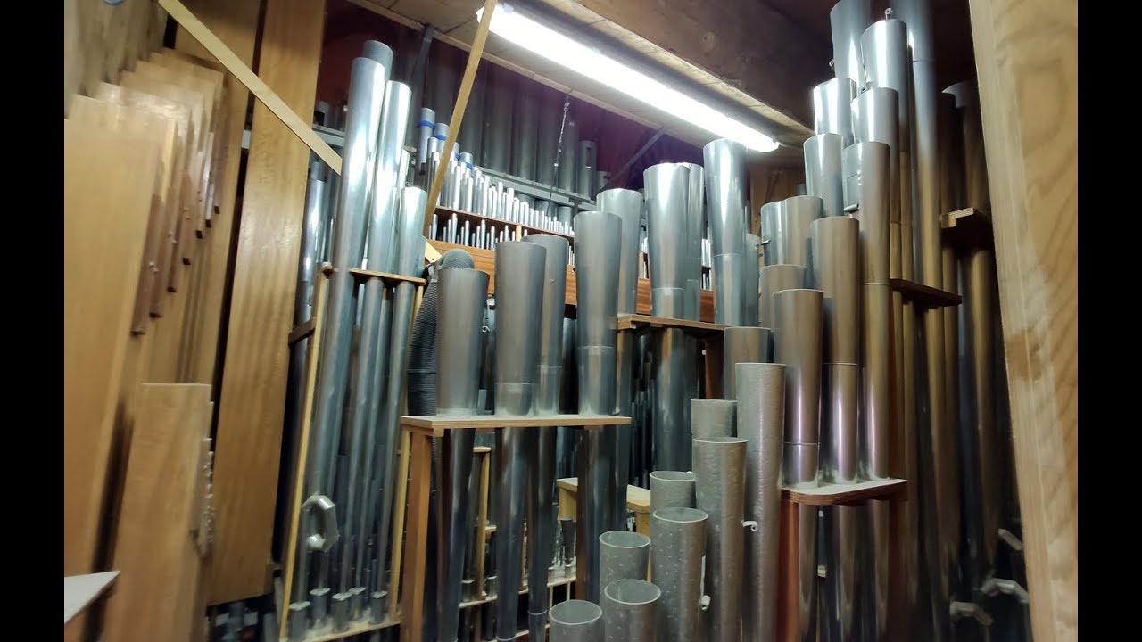 Interno corpo maggiore dell'organo a canne Ruffatti del Duomo di Prato