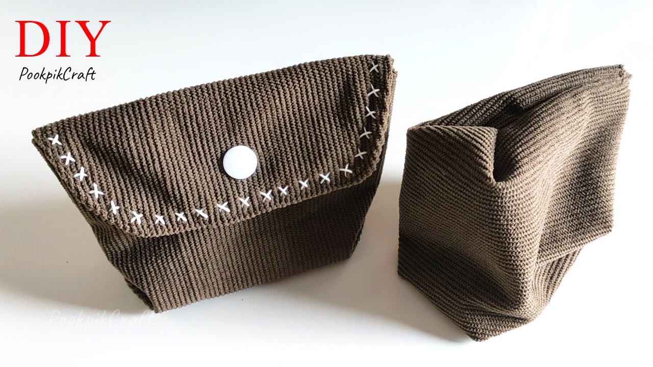 Just one cut very easy mini pouch | กระเป๋าใบเล็กแบบง่ายๆ