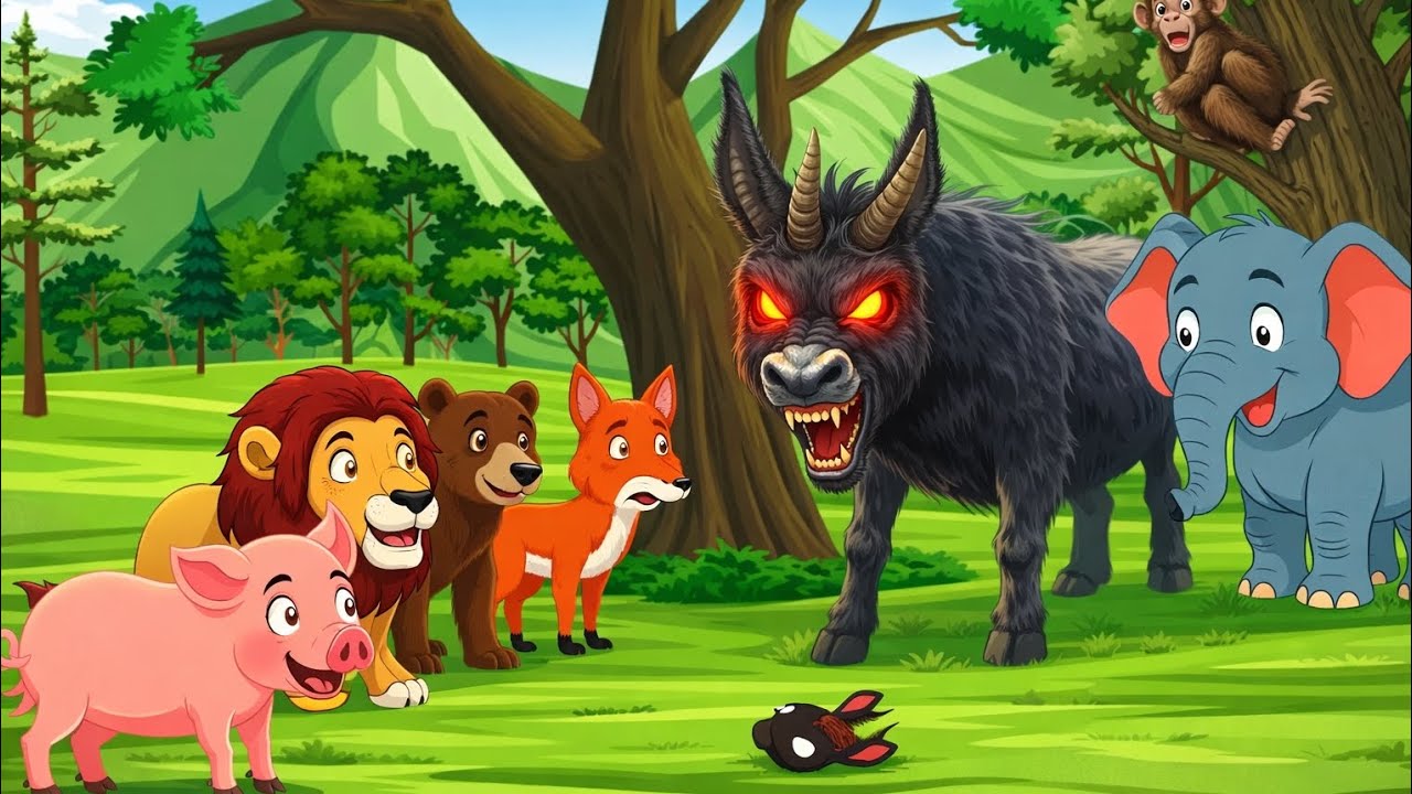 सींगों वाला गधा बना जंगल का महाकाल 😱 | Funny Animal Jungle Story