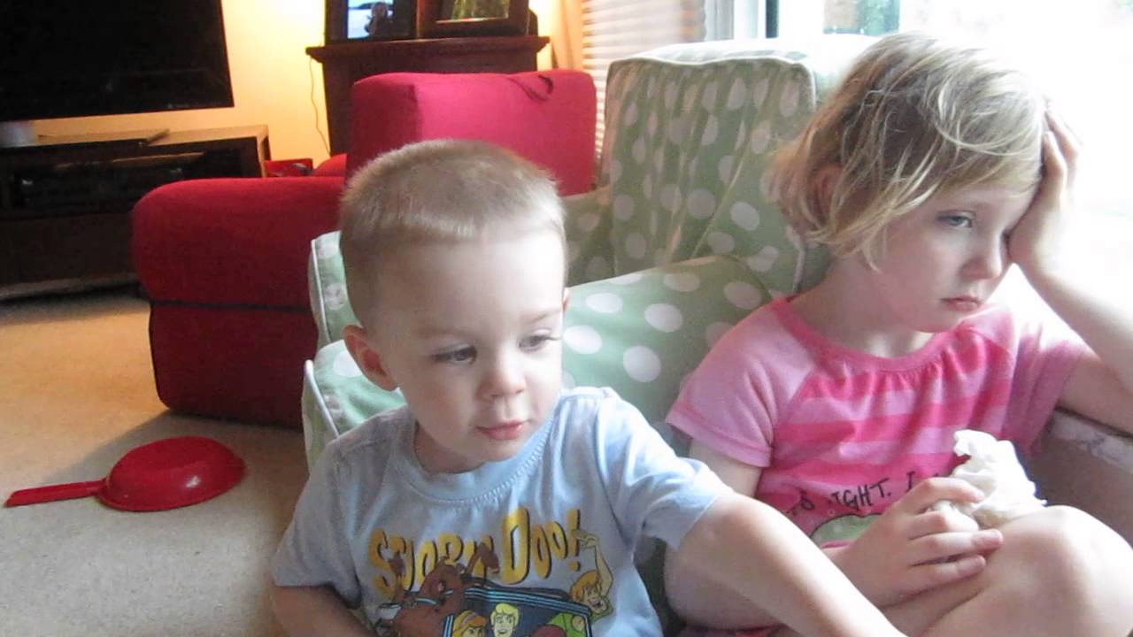 Kids are caught drawing on the wall