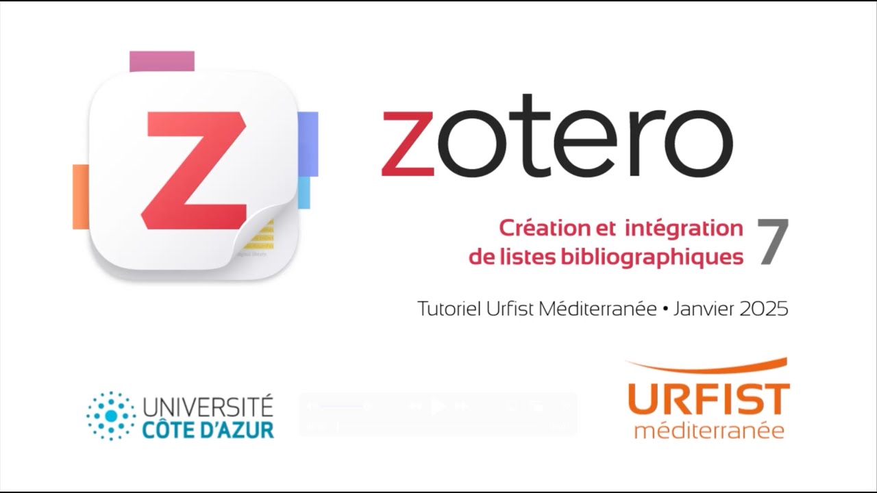 07 -  Zotero 7 - Création de listes bibliographiques