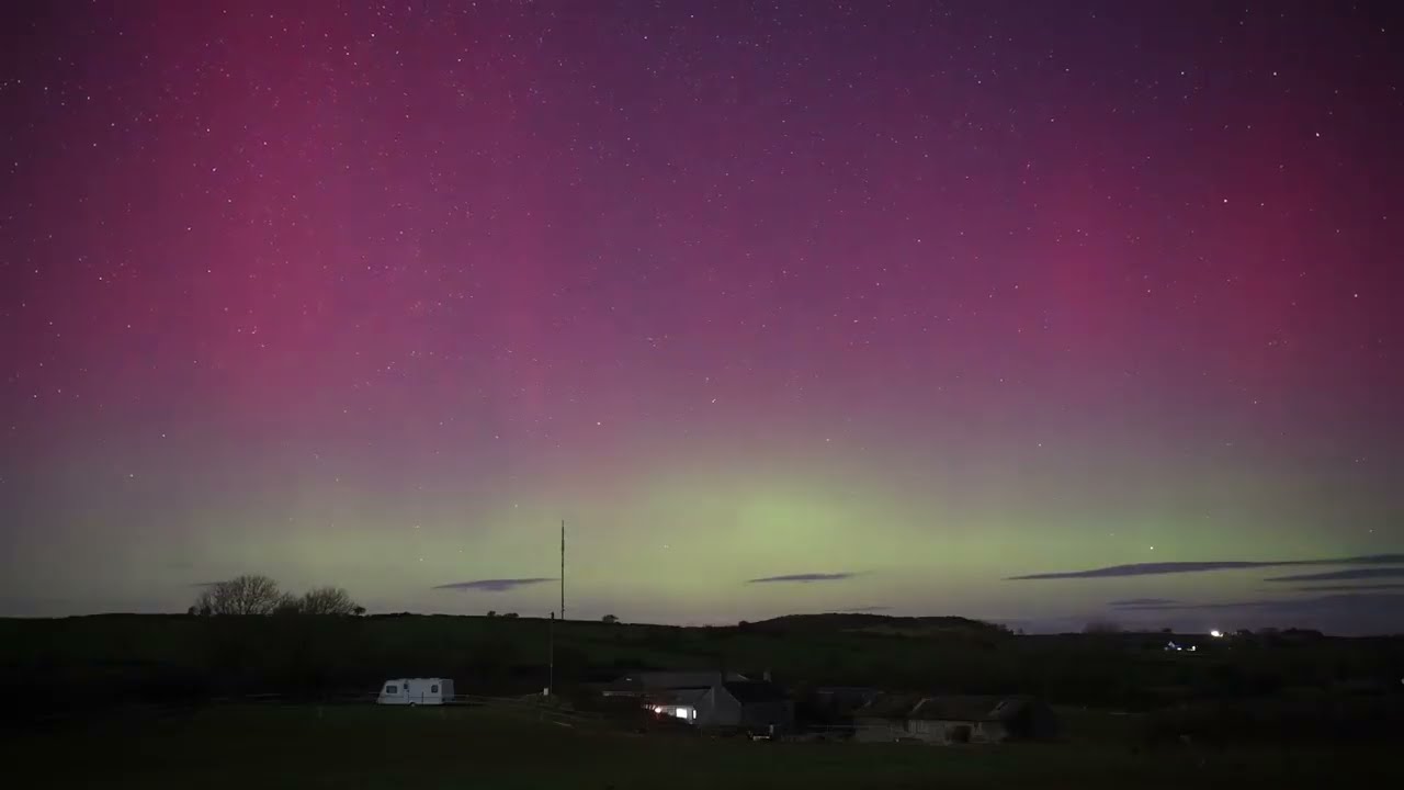 Stunning Aurora Over Wales As Coronal Mass Ejection Arrives at Earth