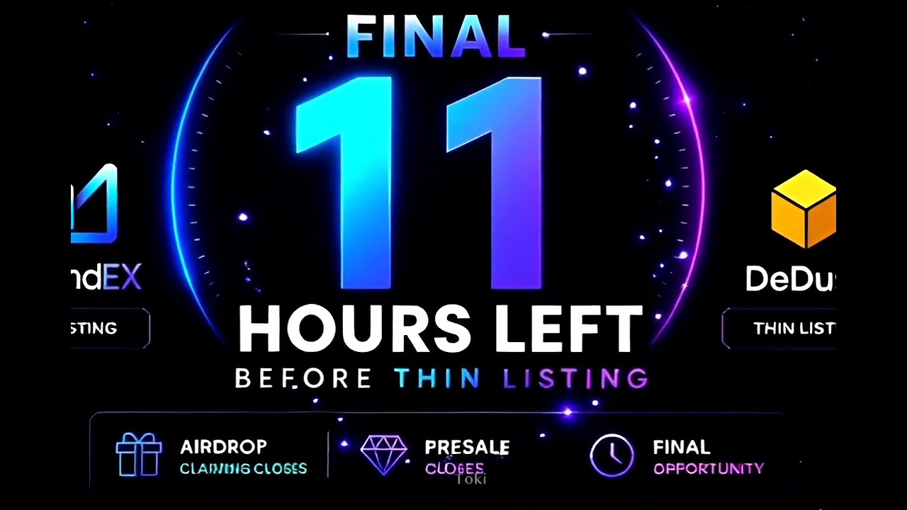 🚨 11 HOURS LEFT BEFORE THIN LISTING | Final Chance to Claim Airdrop & Join Presale