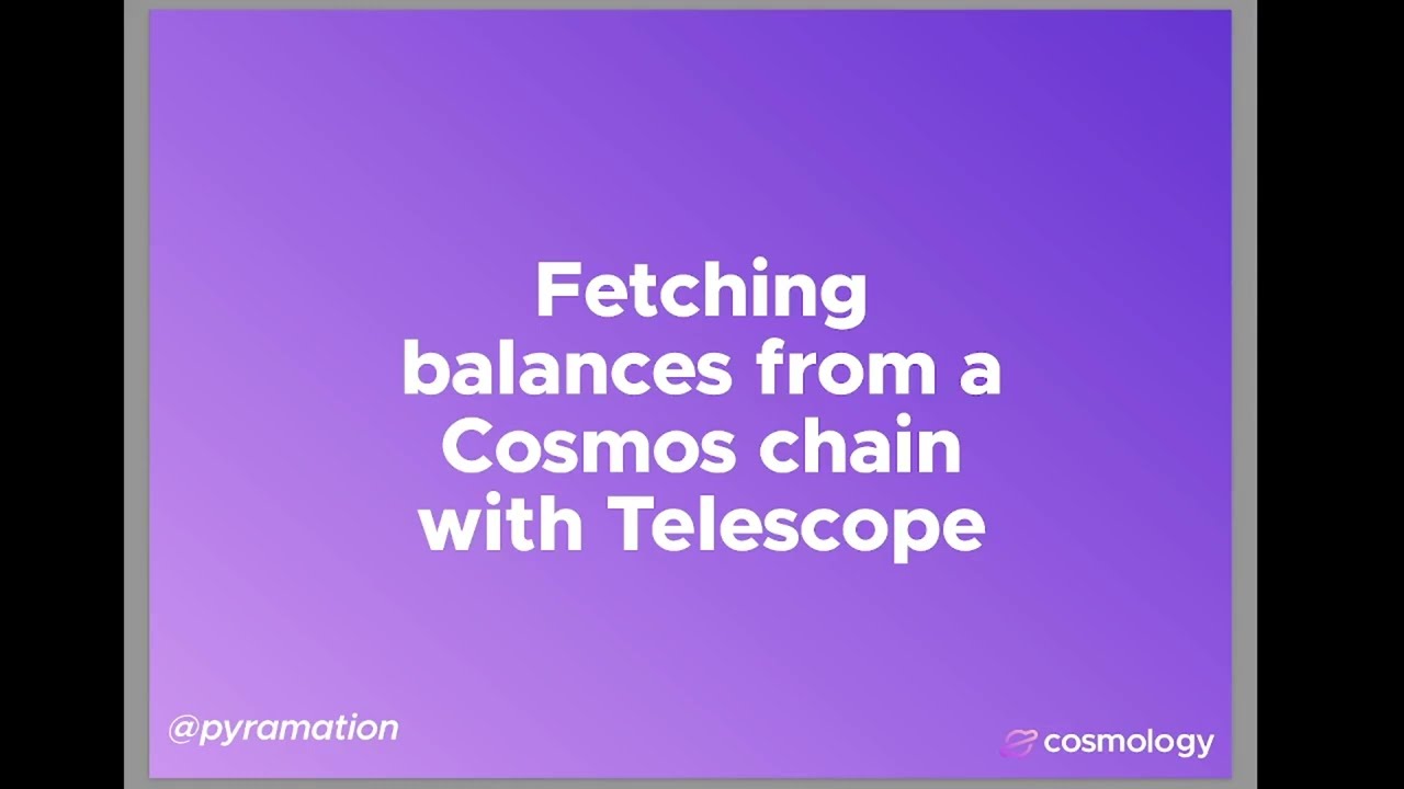 How to Fetch Balances from a Cosmos SDK Chain