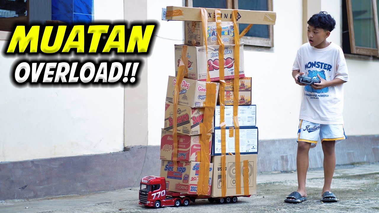 MUATAN KARDUS FULL!! APAKAH TRUK SCANIA RC BISA JALAN STABIL DENGAN MUATAN OVERLOAD???😱
