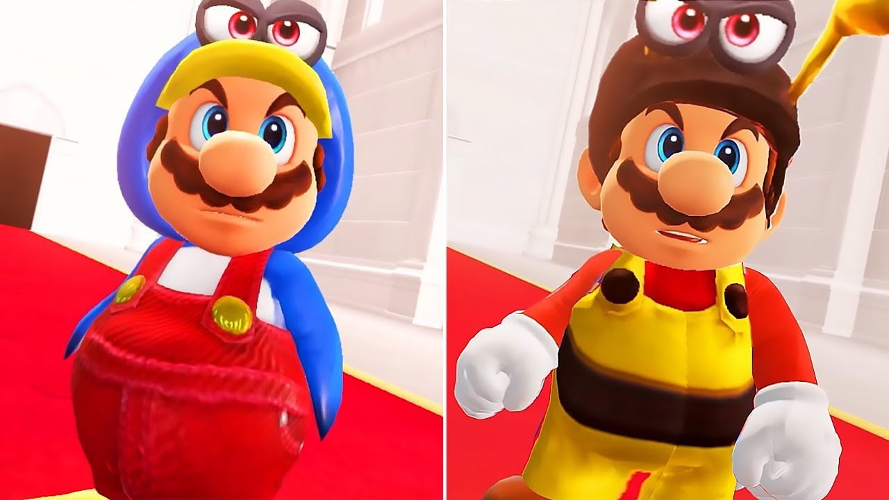 Super Mario Odyssey - Penguin Mario vs Bee Mario (Comparison) - Final Boss Battle