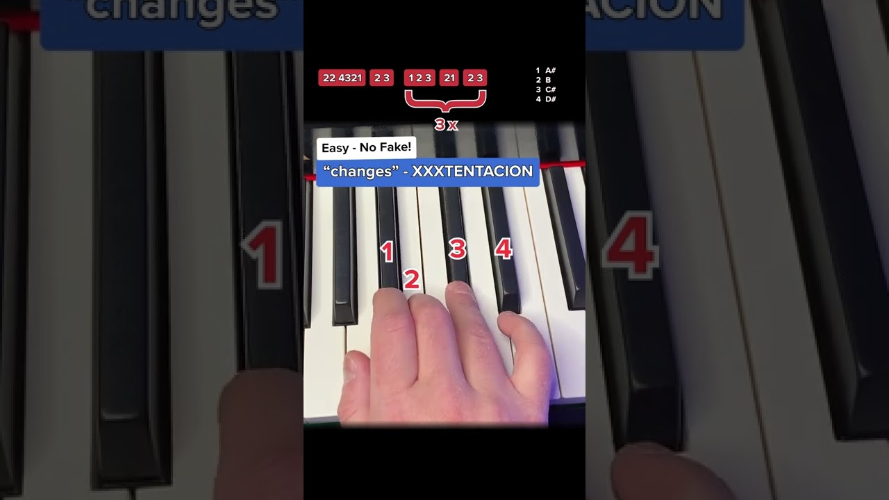 How to play &bdquo;CHANGES&ldquo; by XXXTENTACION - Easy Piano Tutorial #pianotutorial #learnpiano #pianolessons