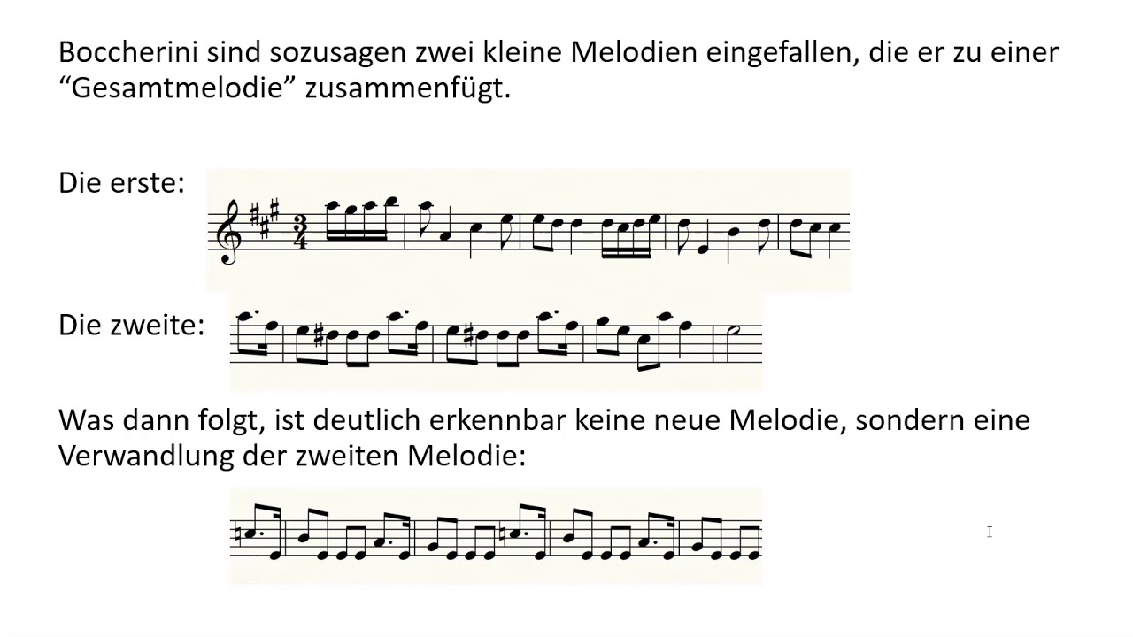 Sonatenhauptsatzform erklärt am Menuett von Boccherini