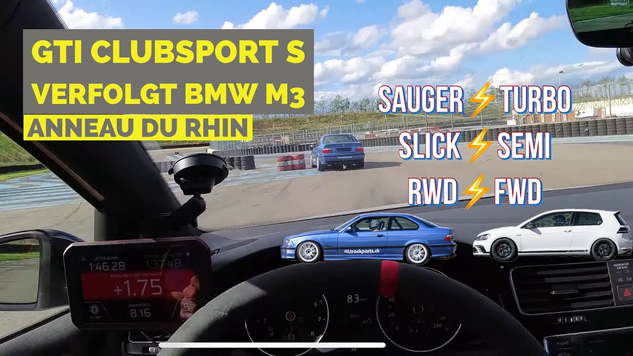 Golf GTI chasing BMW M3 E36 @ Anneau du Rhin [POV 4K]