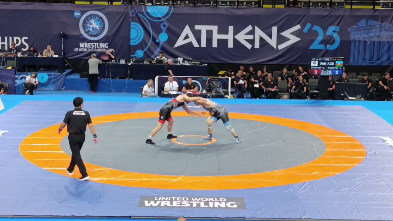 DAVID DZEBISOV (UWW) - SAID PASHAEV (AZE) U17 WORLD CHAMPIONSHIP, 1-8 FINAL, FS 92KG, ATHENS 