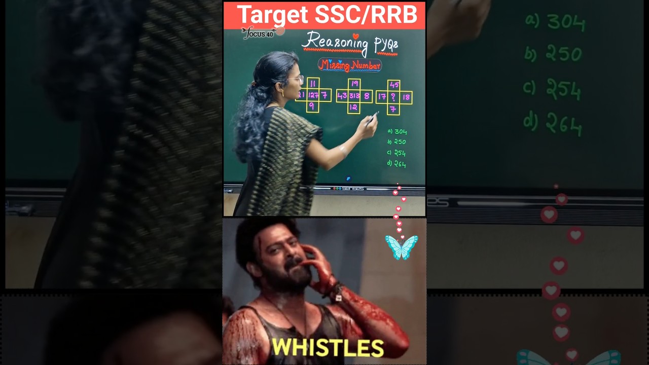 🔥 Most Tricky Missing Number Puzzle Ever! | SSC & RRB Reasoning PYQs | Easy Logic Explained  #yt