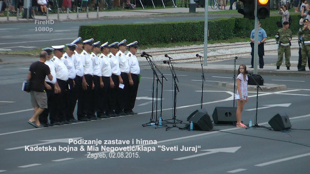 Podizanje zastave i himna, Kadetska bojna i Mia Negovetić sa klapom Sveti Juraj (02.08.2015.)
