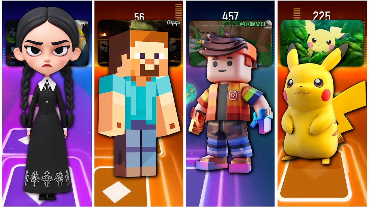 WEDNESDAY 🆚 MINECRAFT 🆚 ROBLOX 🆚 POKEMON