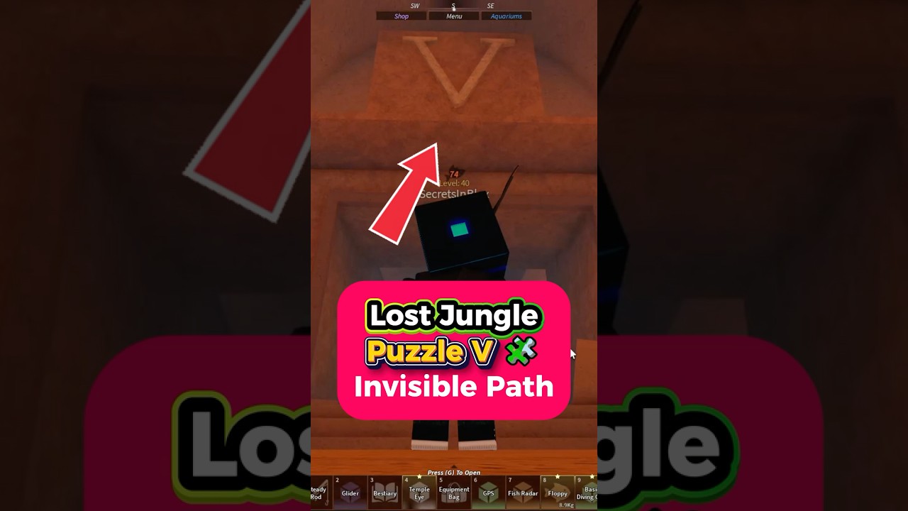 Forgotten Temple Puzzle V guide | Secret Invisible Path 🤷&zwj;♂️ #fisch