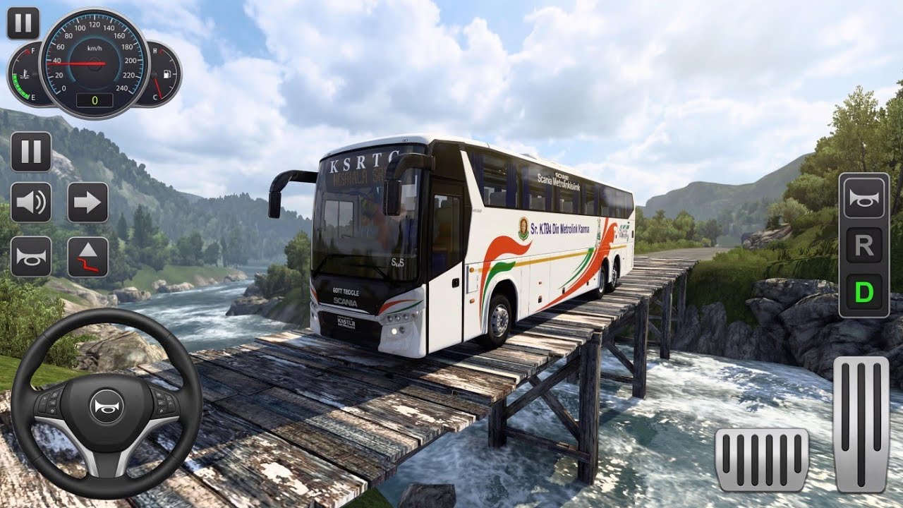 KSRTC Scania Metrolink Bus | Dengerous Narrow Hill Bridge Drive 😱 | BUSSID Gameplay 