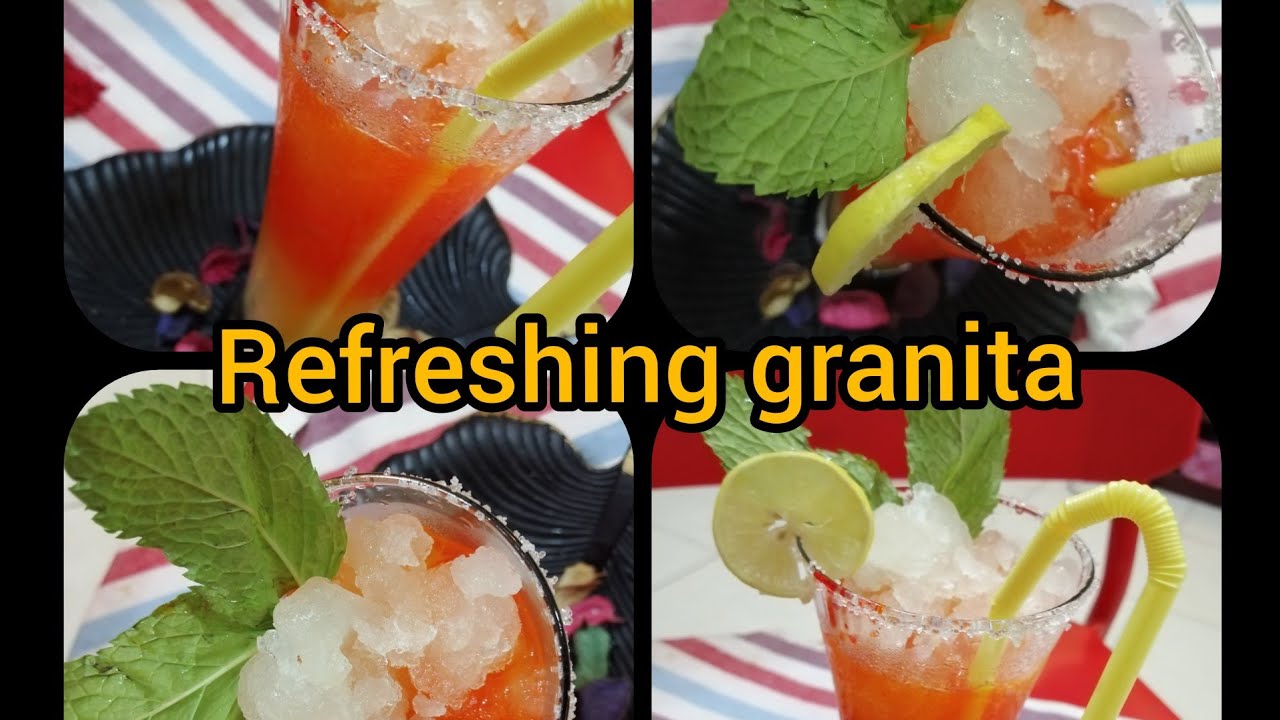 lemon granita/without machine make granita at home/summer's refreshing drink/easy refreshing drink