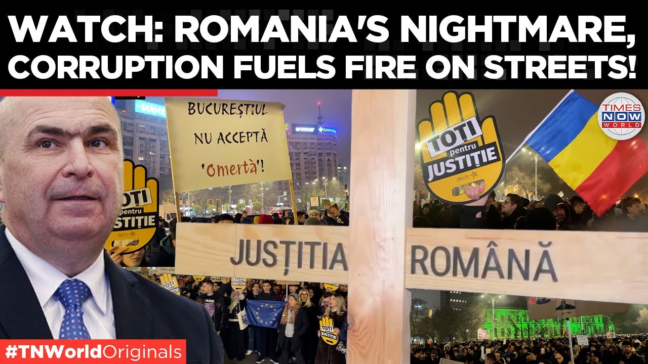 BUCURESTIUL ARSĂ: Protestatarii se &icirc;nfurie &icirc;mpotriva instanțelor corupte care protejează elita! | Times Now World