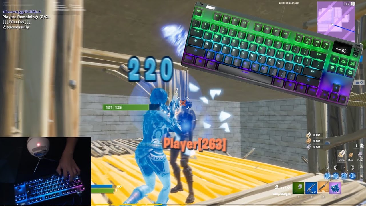 Steelseries Apex Pro ASMR Chill Keyboard Sounds (HANDCAM) - Fortnite 240fps