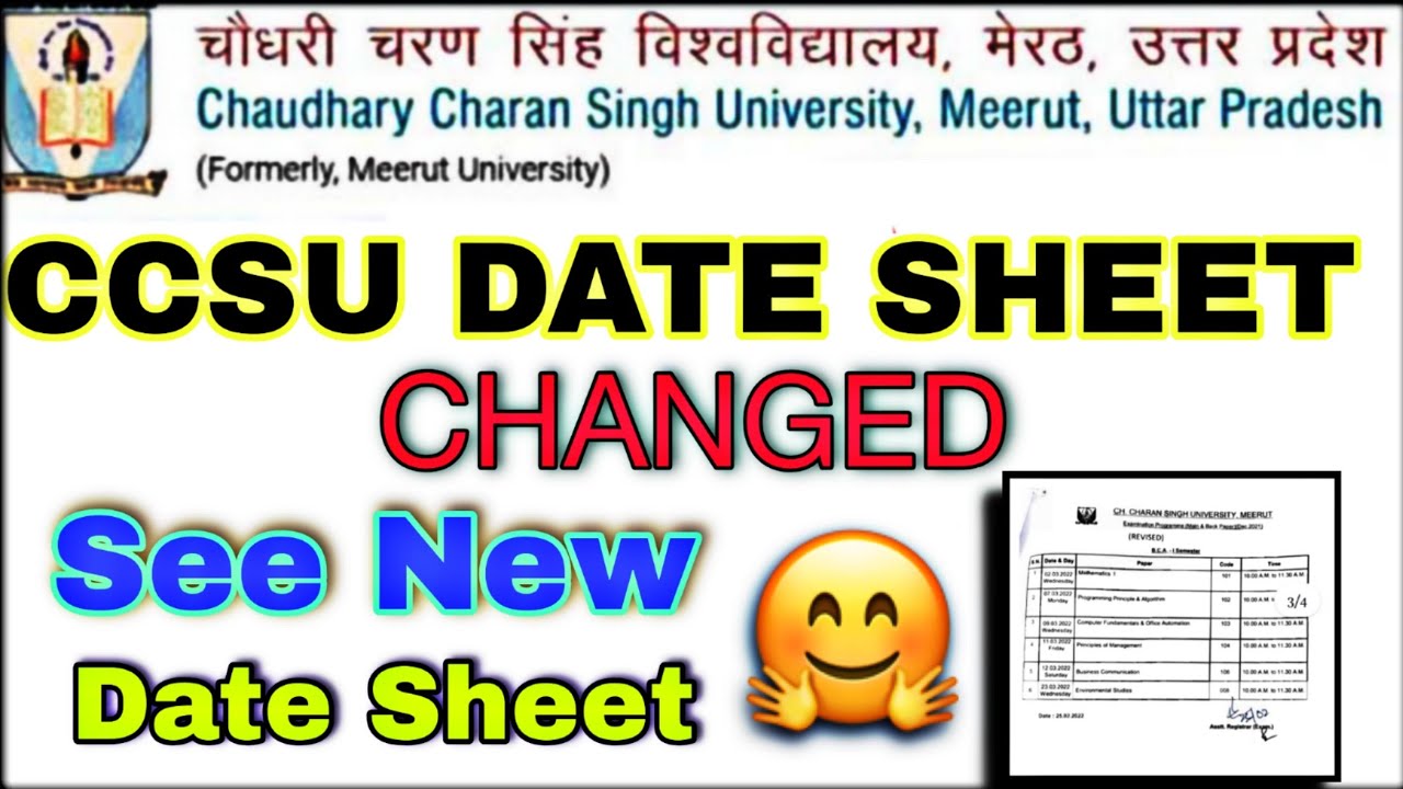 CCS UNIVERSITY DATE SHEET has been Changed 2022|| See New DATE SHEET@IIMTGroupofColleges#ccsu