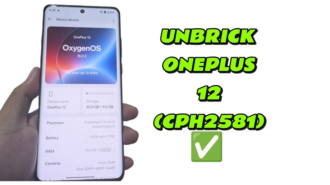 UNBRICK ONEPLUS 12 (CPH2581) FROM STUCK ON EDL AFTER UPDATE☑️🆗ONEPLUS AUTH ONLINE♨️