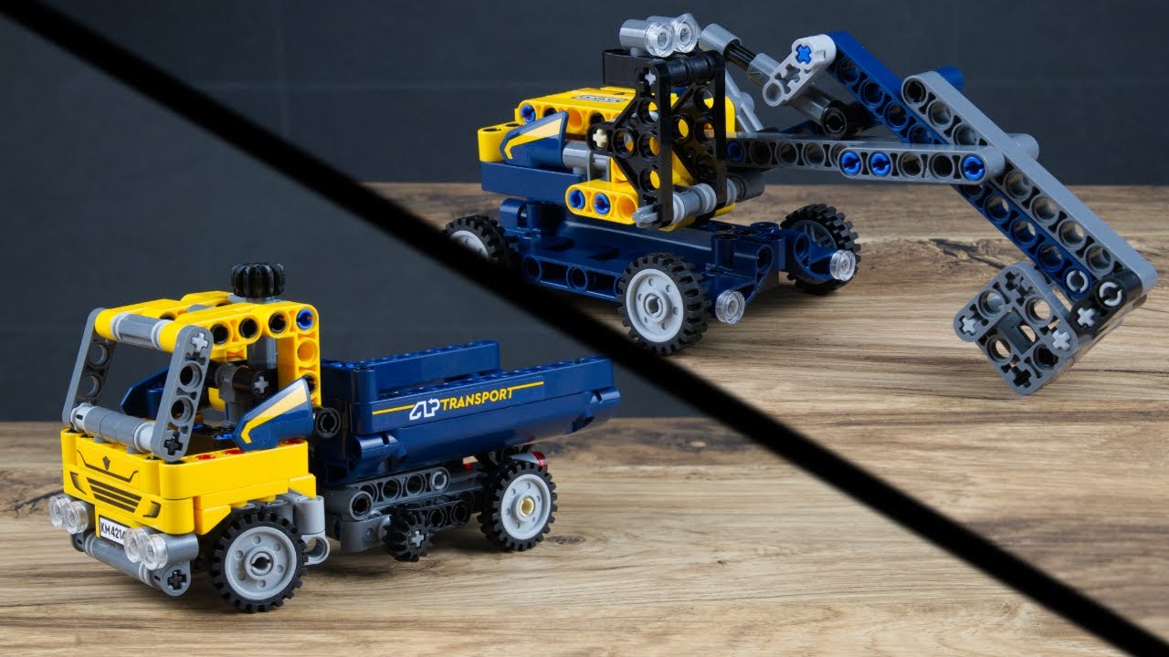 LEGO Technic 42147 2in1 - Dump Truck + Excavator (B-Model) Speed Build - 177 pcs.