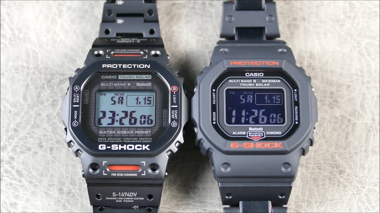 On the Wrist, from off the Cuff: Casio G-SHOCK – GW-B5600HR-1 ($200) vs. ($1650) GMWB5000TVA1 Square