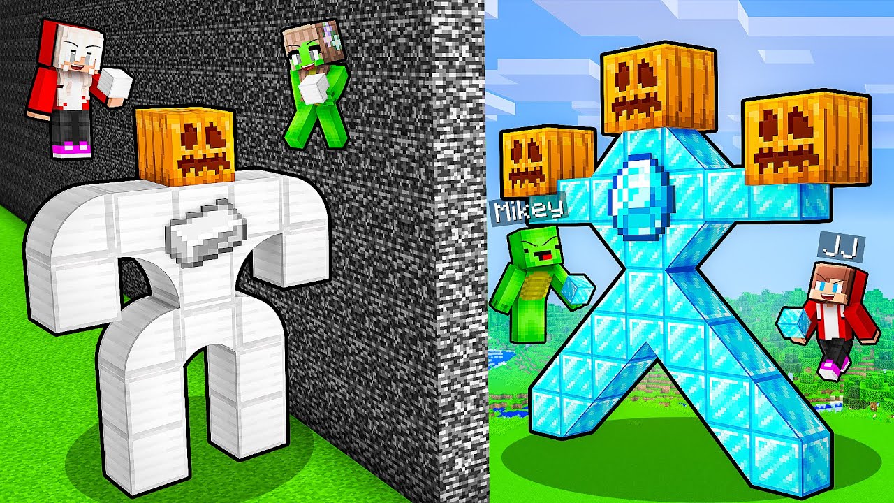 JJ and Mikey: BOYS vs GIRLS GOLEM BATTLE in Minecraft - Maizen