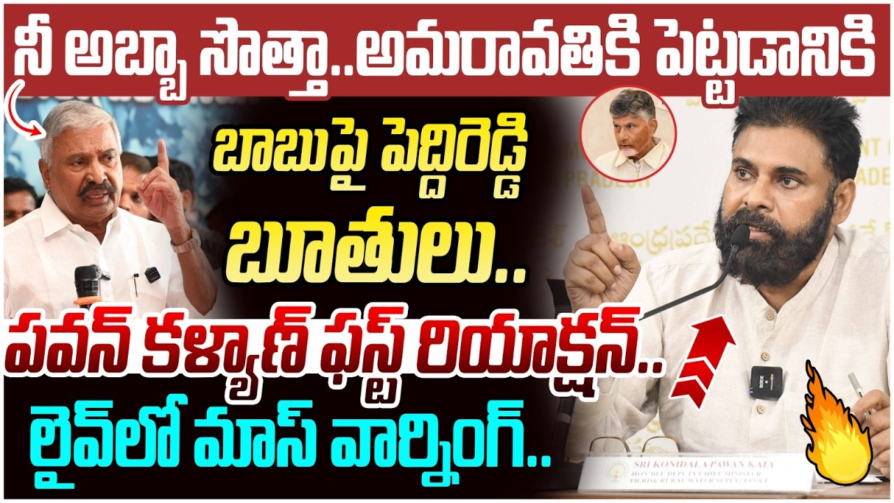 Pawan Kalyan First Reaction on Peddireddy Ramachandra Reddy | Chandrababu | YS Jagan | AP Politics