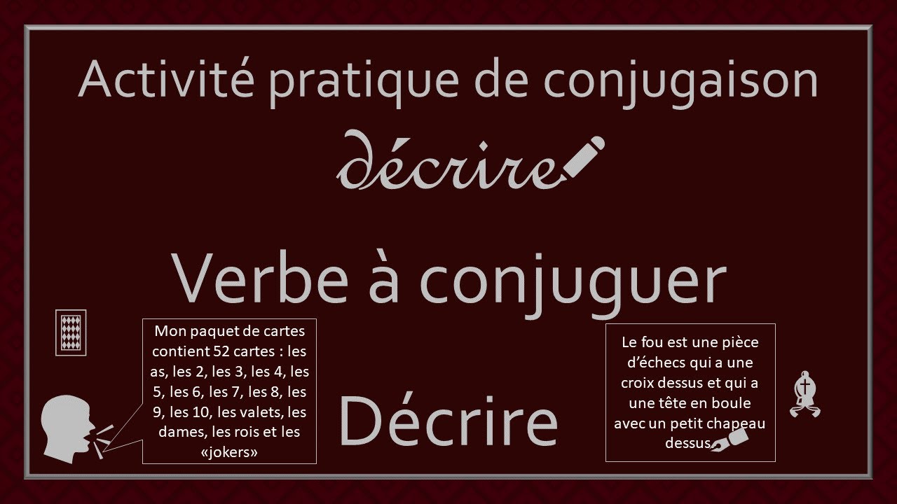 Conjugaison des verbes - Verbe Décrire