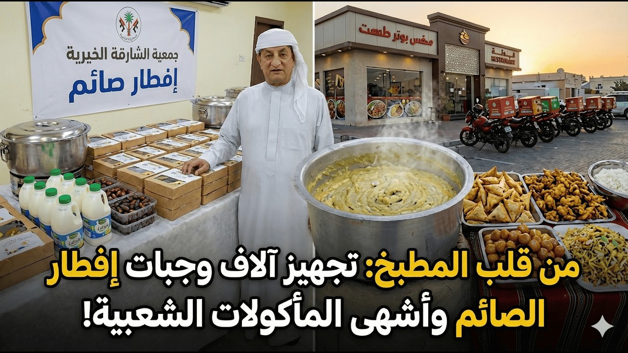 يوميات الشيف خالد حرية: وجبات إفطار الصائم لجمعية الشارقة الخيرية 🌙 | وزحمة مطعم قرية التسجيل!