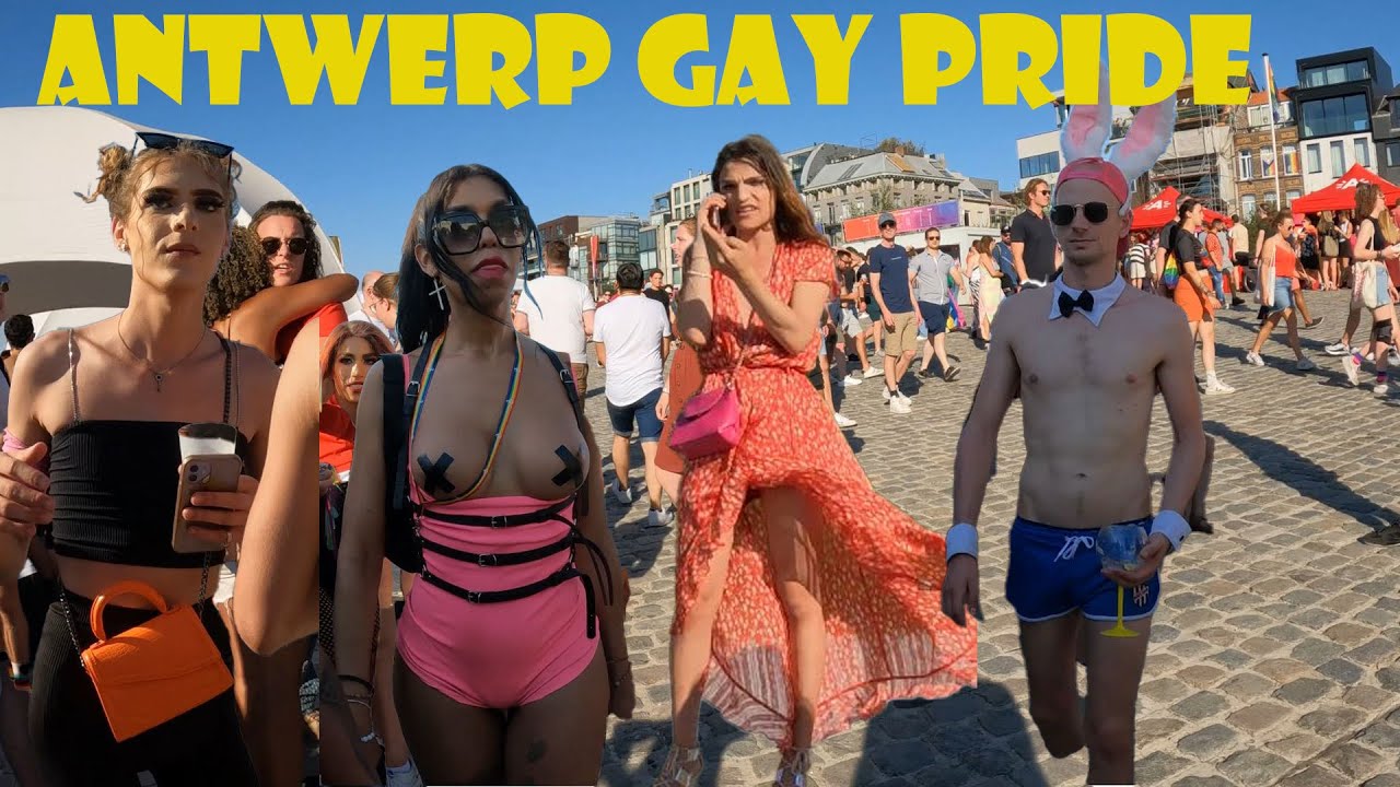 Belgium: the country for gay people! Antwerp Gay Pride August 2022.  Gay pride party after Parade.