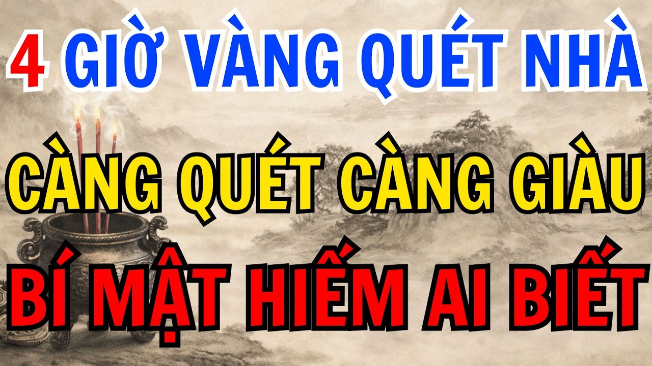 4 GIỜ VÀNG QUÉT NHÀ ĐÓN TÀI LỘC, BÍ MẬT HIẾM AI BIẾT - lời phật dạy #phongthuy #loiphatday#phatphap