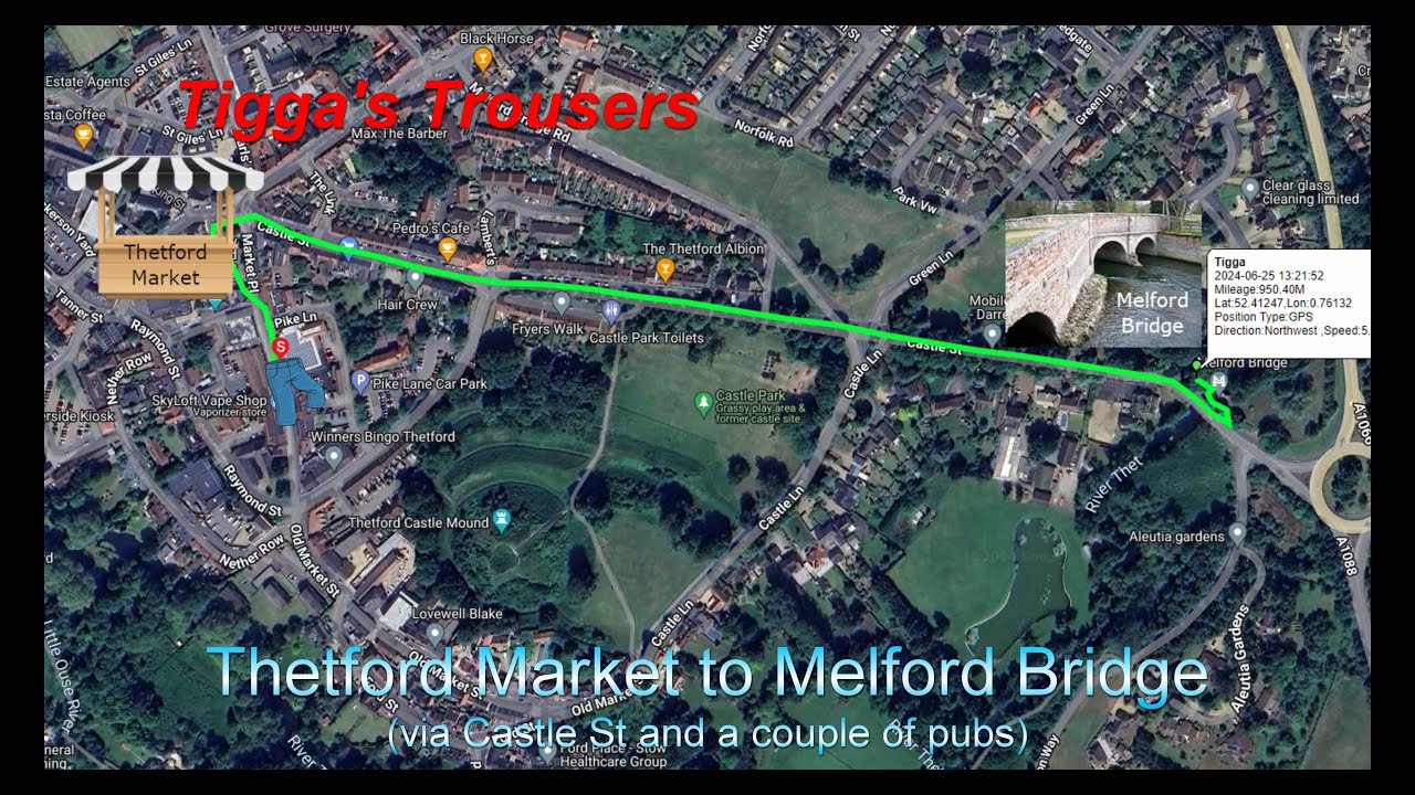 Tigga's Trousers. Thetford Market to Melford Bridge (via Castle St)