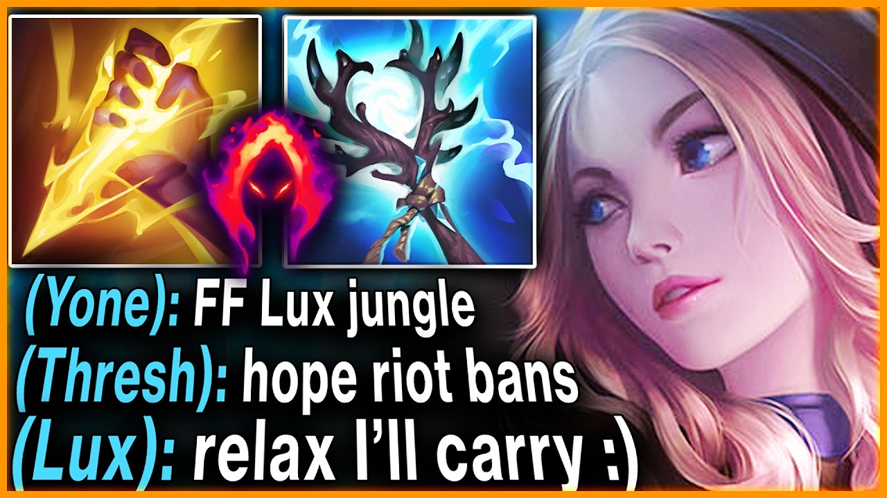 My whole team flamed me for picking Lux Jungle... but my 1028 AP carried them all again