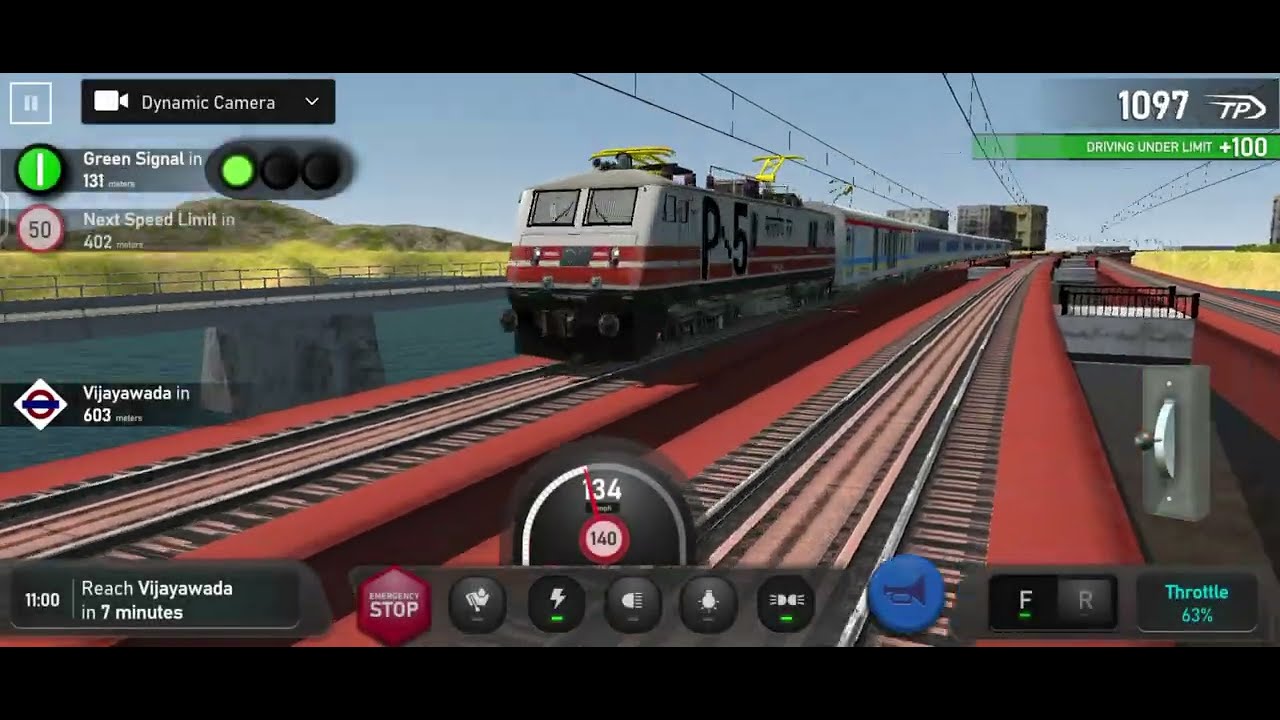 Indian Train simulator: Howrah LHB Shatabdi express with WAP P5 locomotive Incredible | Flat 130kmph