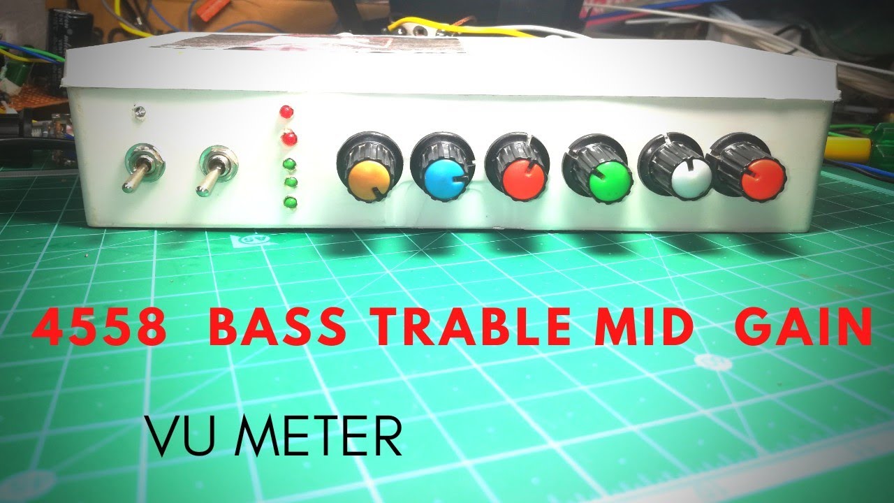 4558 IC Audio Equalizer circuit diagram💥 ⚡  / BASS TRABLE MID GAIN  CIRCUIT BORD with vu meter