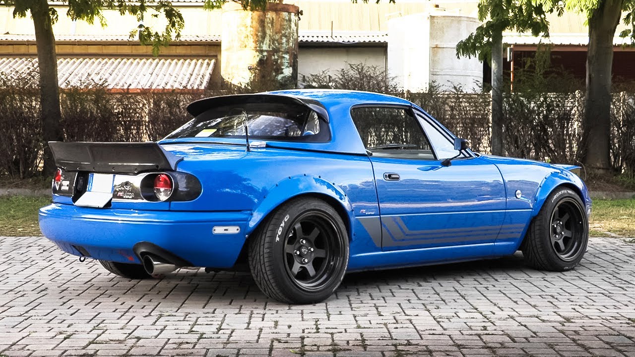 Supercharged Mazda Miata MX-5 (NA) + Carbon Parts by Eltech Italia: Whine & Exhaust Sound!