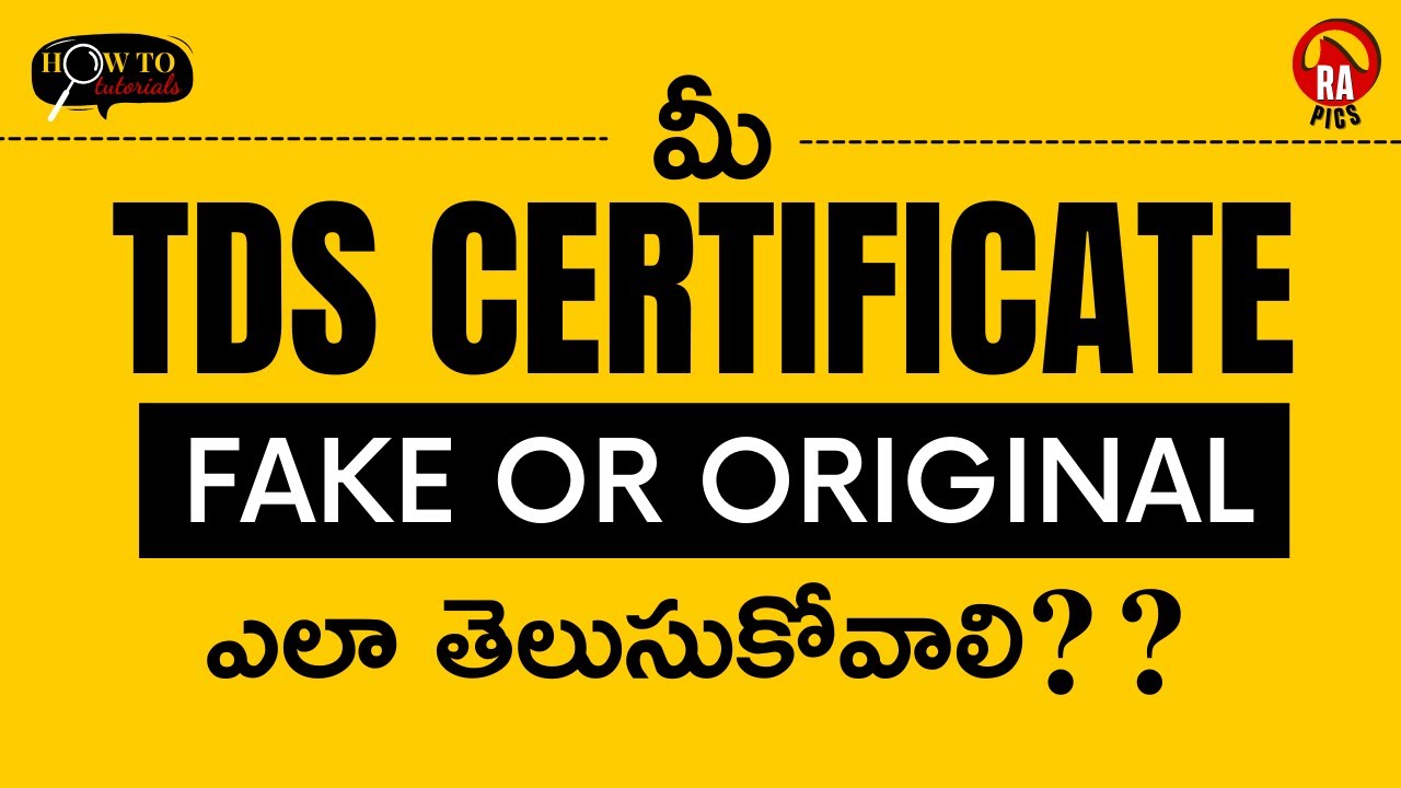 How to Verify TDS Certificate Online in Telugu | TDS Telugu | Income Tax Telugu | Rapics Telugu