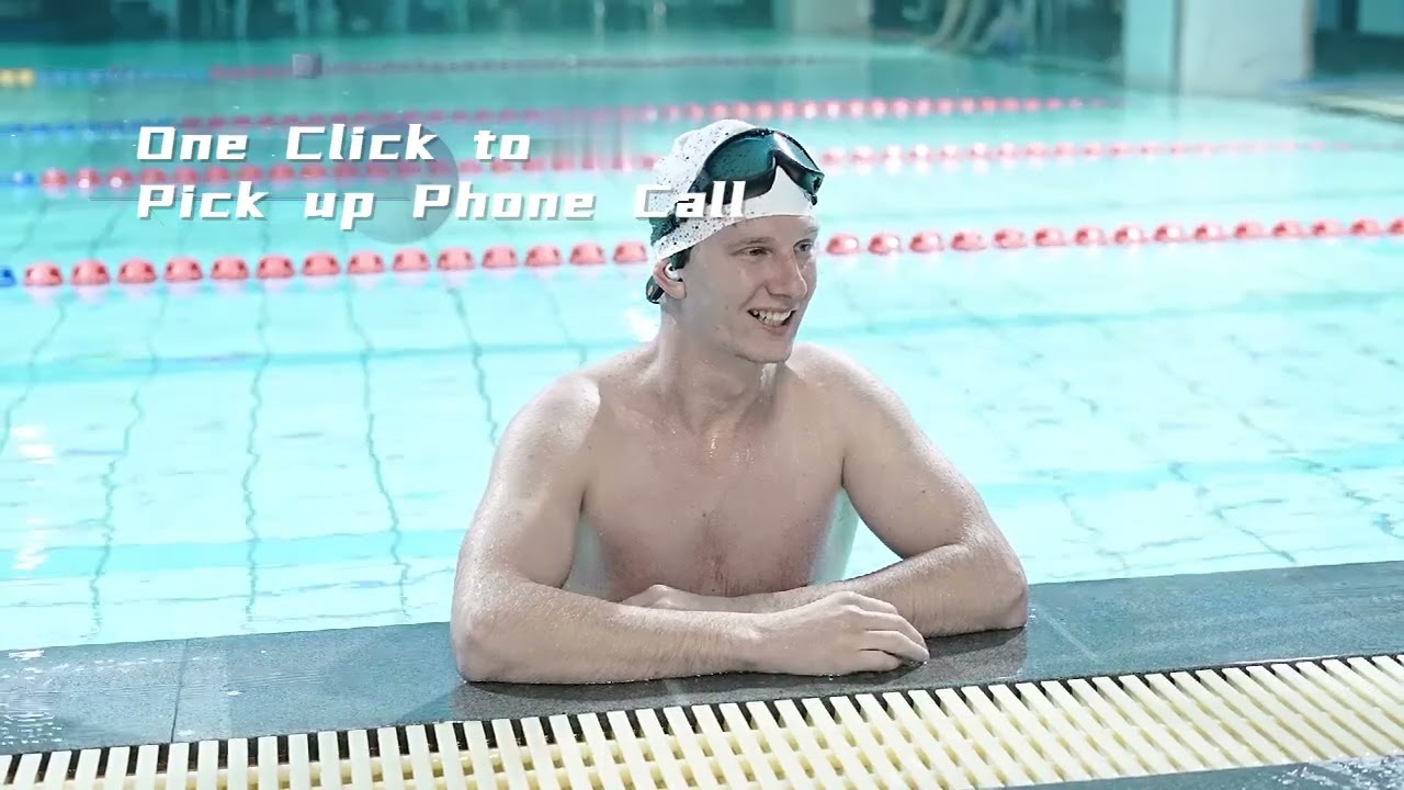Professional Bone Conduction Waterproof Ipx8 Open Ear Headphones, Rechargeable Lithium Battery,
