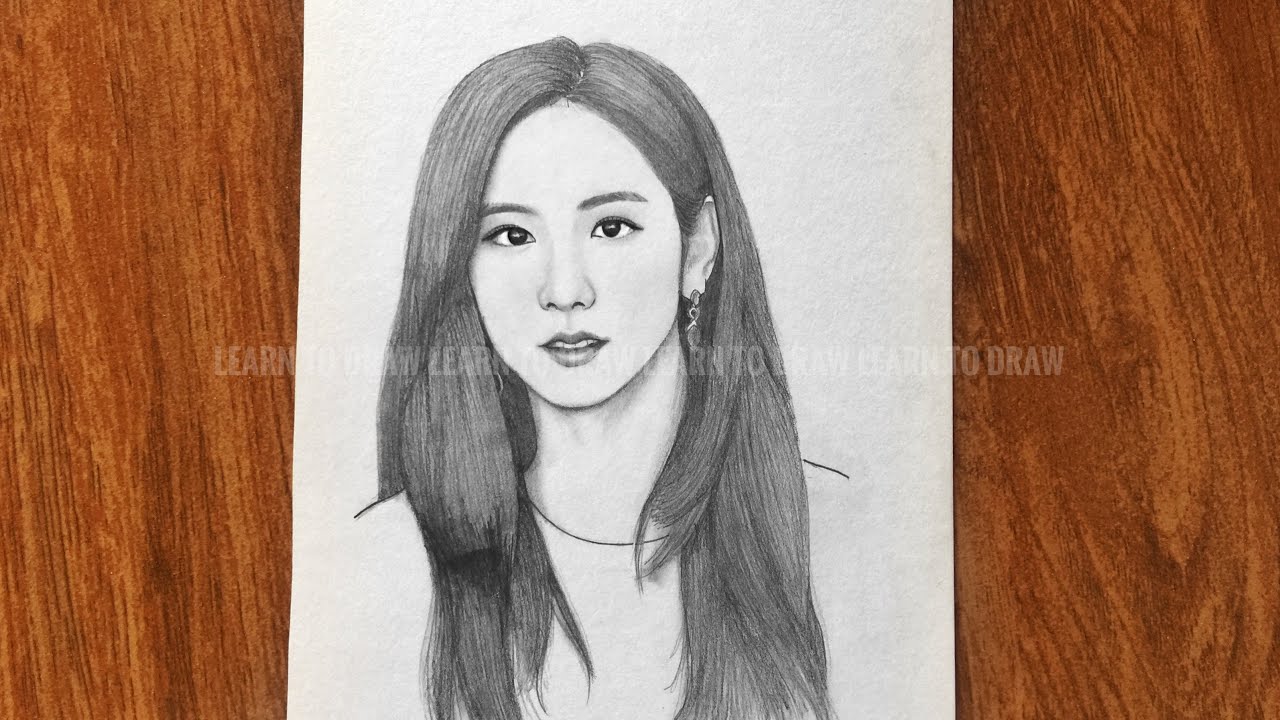 How to draw Jisoo blackpink || BlackPink sketch || easy drawing for beginner || រៀនគូរ