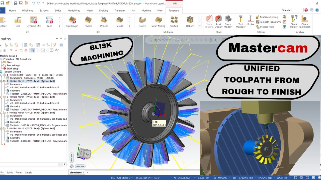 Mastercam Unified Toolpath: Rough to Finish | BLISK Machining