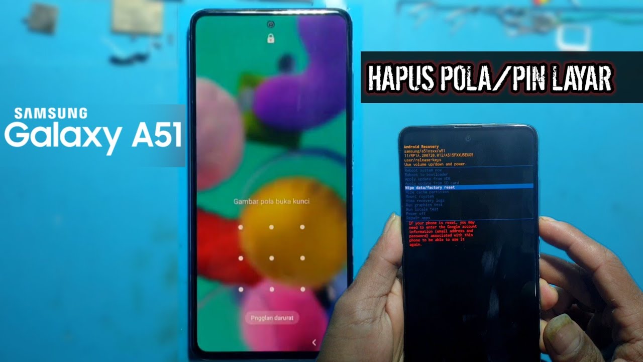 Hapus PiN Pola SAMSUNG A51 A71 | Cara Hard Reset Via Recovery