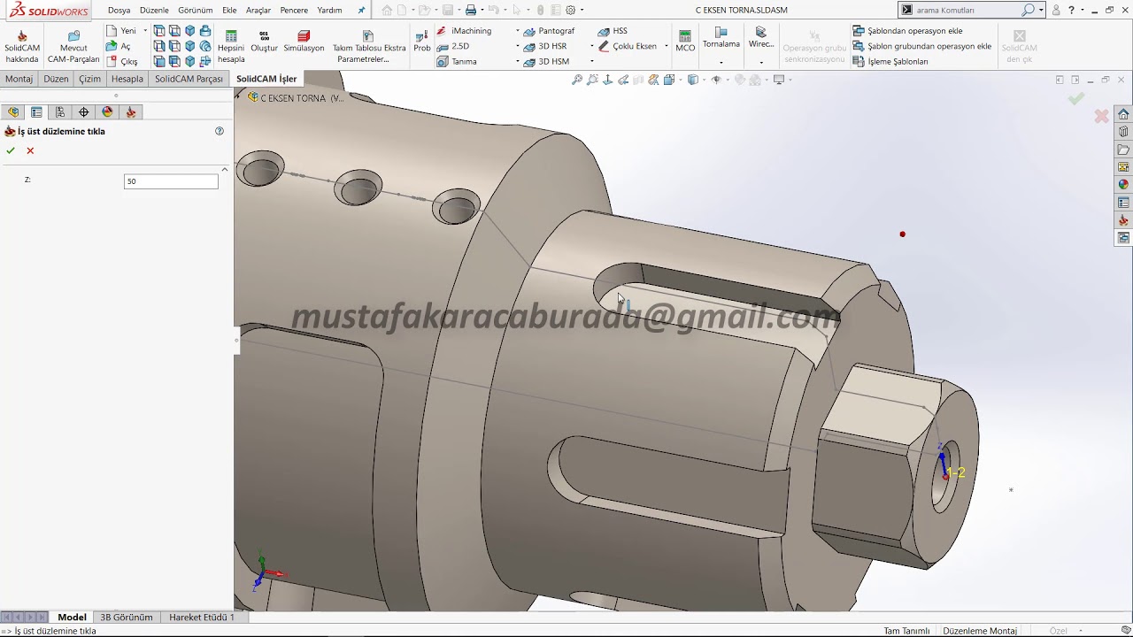 Solidcam C Eksen İndex ve Sarmal İşleme