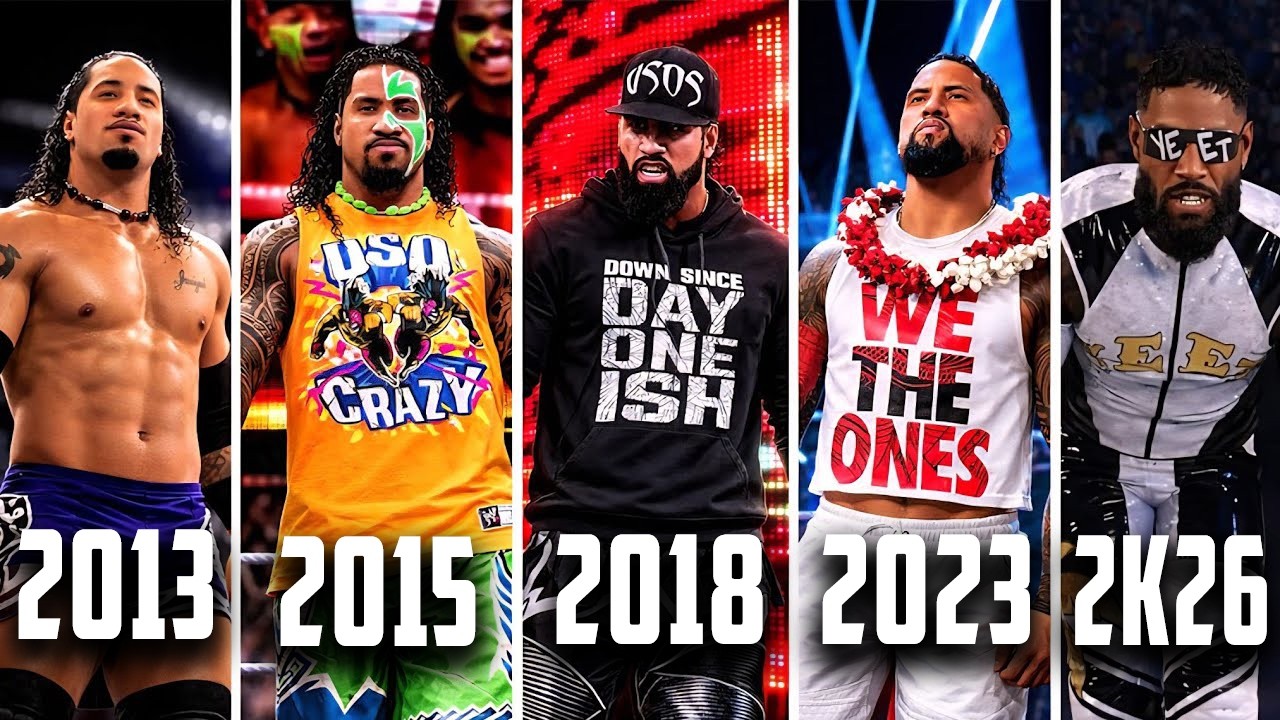 Эволюция выходов Джея Усо в WWE 2K26 (с 2013 по 2026 год)