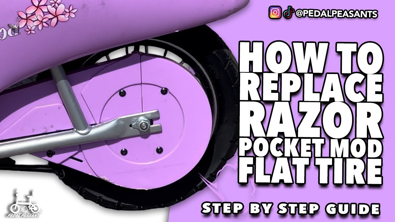 Как заменить спущенную шину на электроскутере Razor Pocket Mod EScooter шаг за шагом