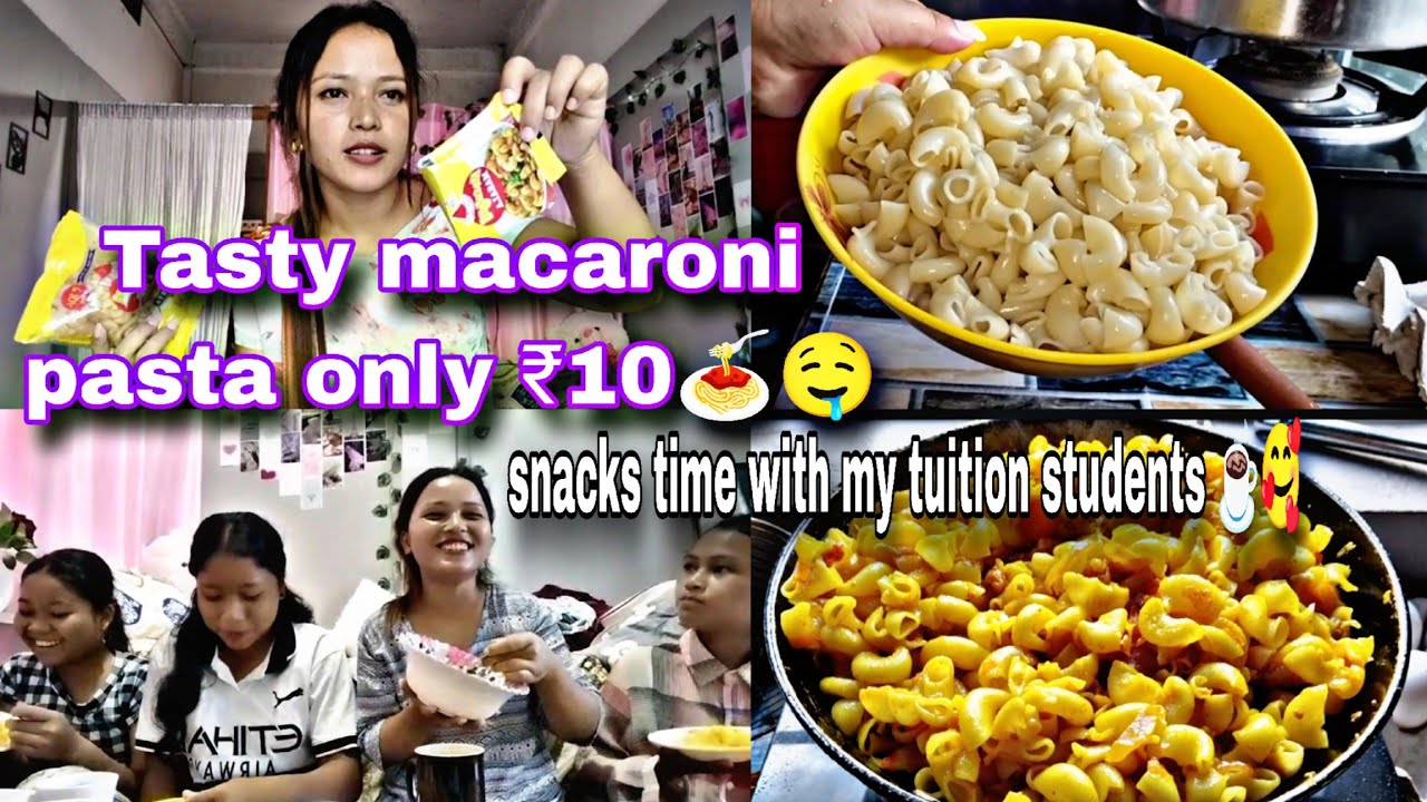 TASTY MACARONI PASTA only ₹10🍝🤤|| Dihsha bad ki khynnah TUITION ☕🥰#macaroni #pasta #tuition #food 