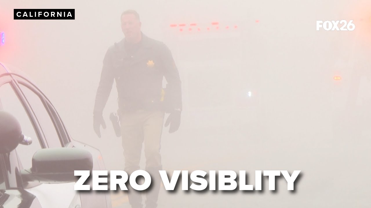 Visibility in Central California very low due to very thick fog known as tule fog